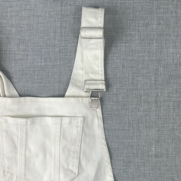 Dollhouse White Denim Shortall Dress Overall Skirt Juniors Sizes 5 7 9 - Picture 3 of 8